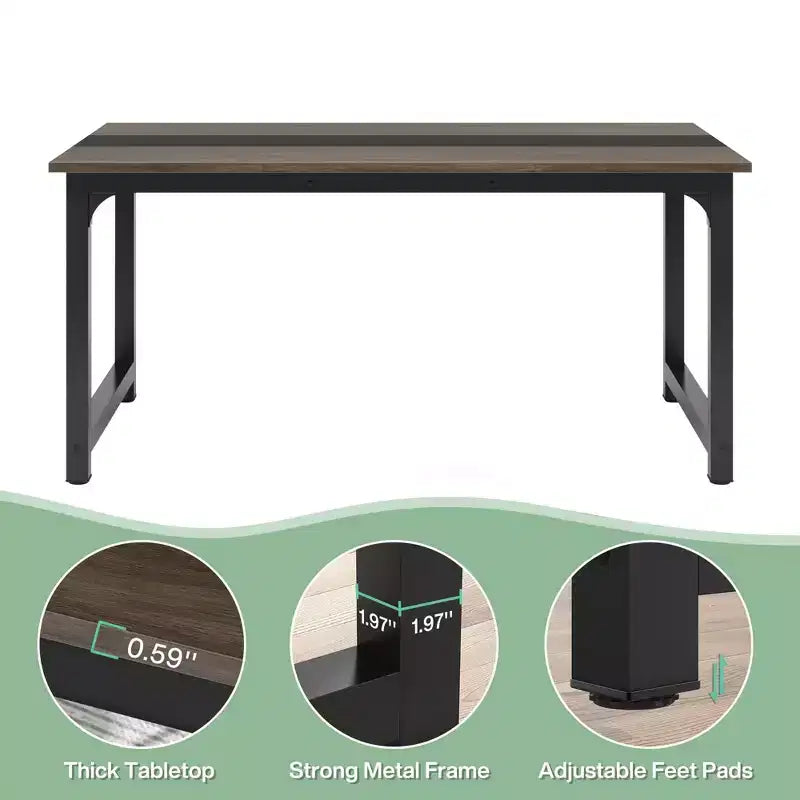 MAYEERTY 70.8 Inch Conference Table, 6-Seater Office Meeting Desk with E1 Engineered Wood & Metal Frame