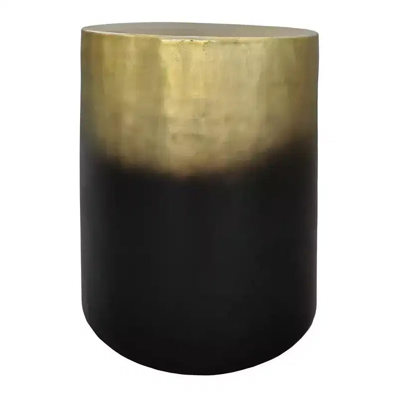 Royal Hampton 20 Inch Side Table with Round Drum Shape | Antique Brass Ombre