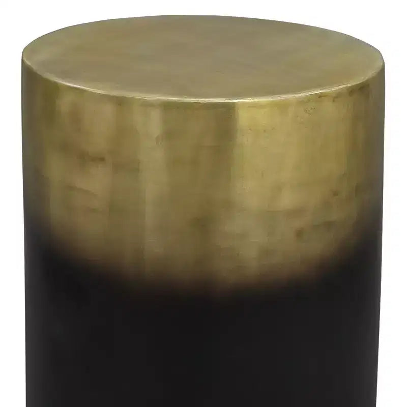 Royal Hampton 20 Inch Side Table with Round Drum Shape | Antique Brass Ombre