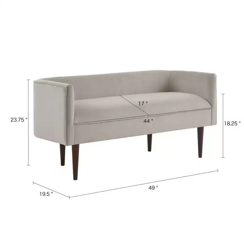 Okak Accent Nailhead Trim Ottoman Bench with Back & Flared Arms,Upholstered Shoe Bench Bedroom Bench for Living Room,Bedside