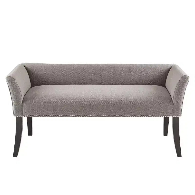 Okak Accent Nailhead Trim Ottoman Bench with Back & Flared Arms,Upholstered Shoe Bench Bedroom Bench for Living Room,Bedside