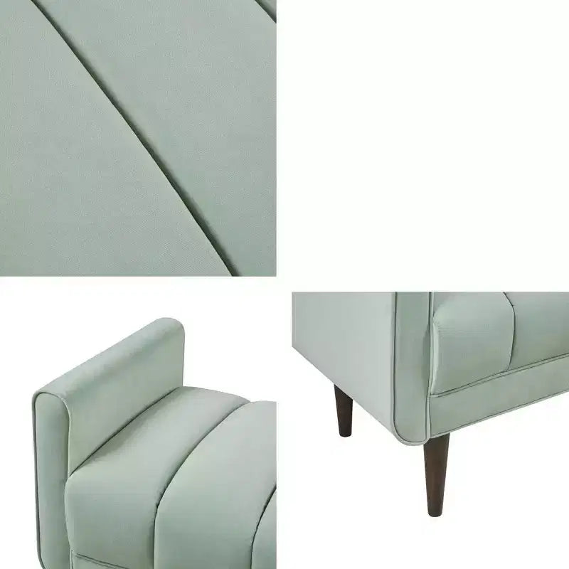Okak Accent Nailhead Trim Ottoman Bench with Back & Flared Arms,Upholstered Shoe Bench Bedroom Bench for Living Room,Bedside