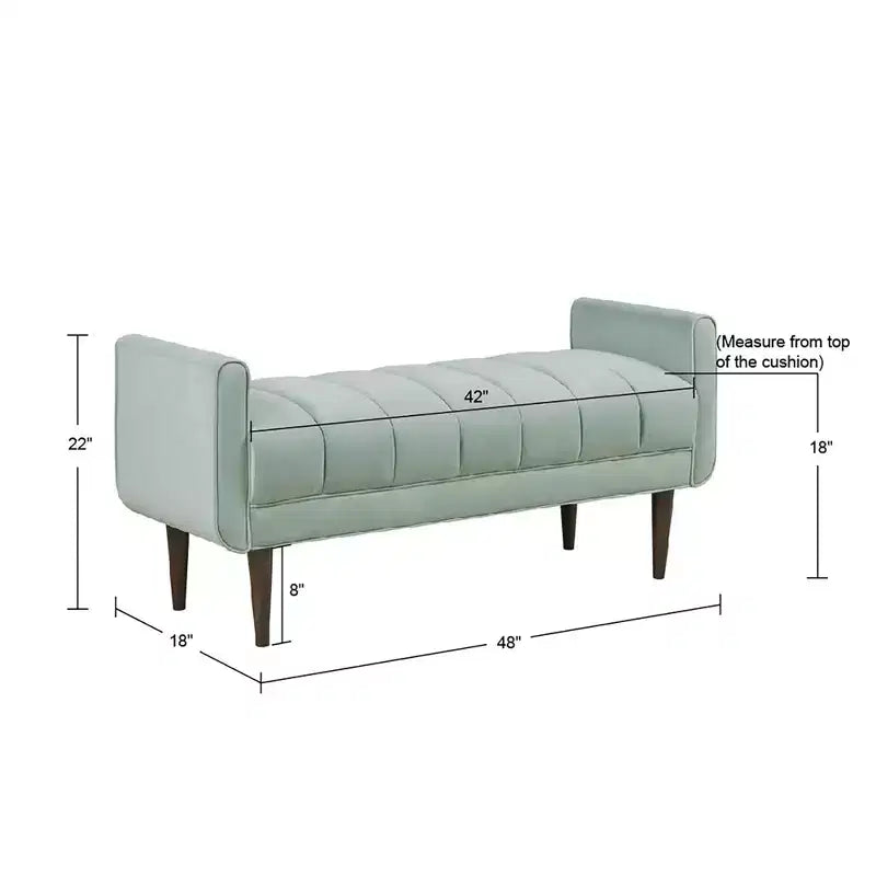 Okak Accent Nailhead Trim Ottoman Bench with Back & Flared Arms,Upholstered Shoe Bench Bedroom Bench for Living Room,Bedside