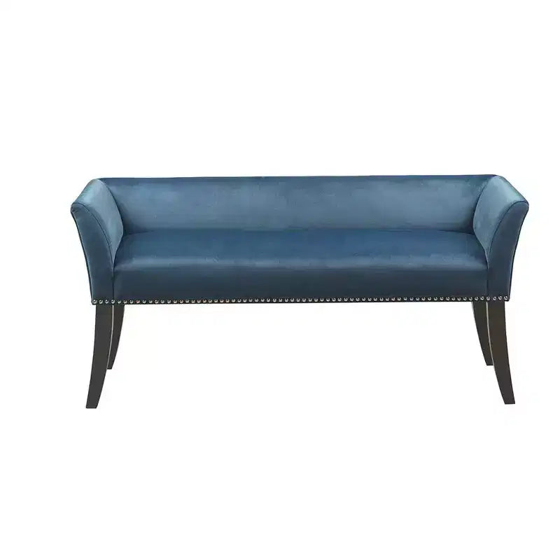 Okak Accent Nailhead Trim Ottoman Bench with Back & Flared Arms,Upholstered Shoe Bench Bedroom Bench for Living Room,Bedside