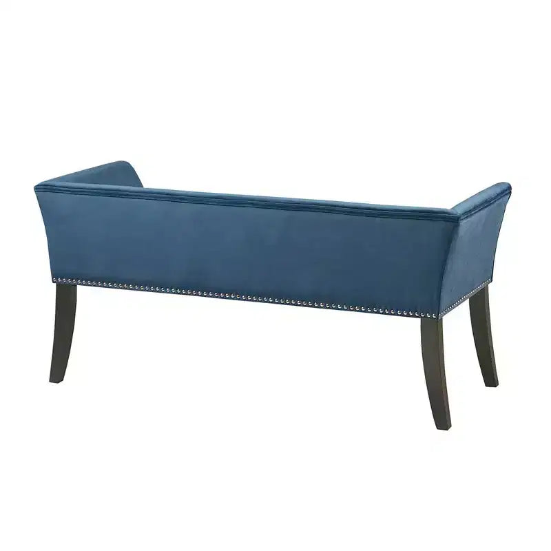 Okak Accent Nailhead Trim Ottoman Bench with Back & Flared Arms,Upholstered Shoe Bench Bedroom Bench for Living Room,Bedside