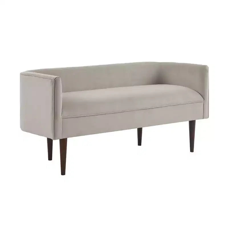 Okak Accent Nailhead Trim Ottoman Bench with Back & Flared Arms,Upholstered Shoe Bench Bedroom Bench for Living Room,Bedside