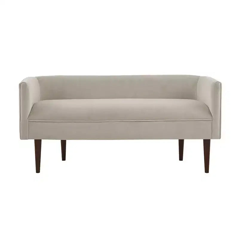 Okak Accent Nailhead Trim Ottoman Bench with Back & Flared Arms,Upholstered Shoe Bench Bedroom Bench for Living Room,Bedside