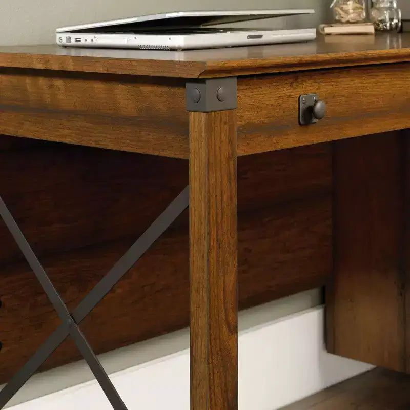 HomeStock 29.75 in.H Brown Color Wood Writing Desks with All Purpose Drawer