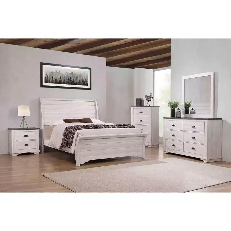 Okak Modern Wooden Dresser for Bedroom with 4 Drawers, Storage Chest of Drawers Nightstand Bed Side Cabinet for Living Room Hallway