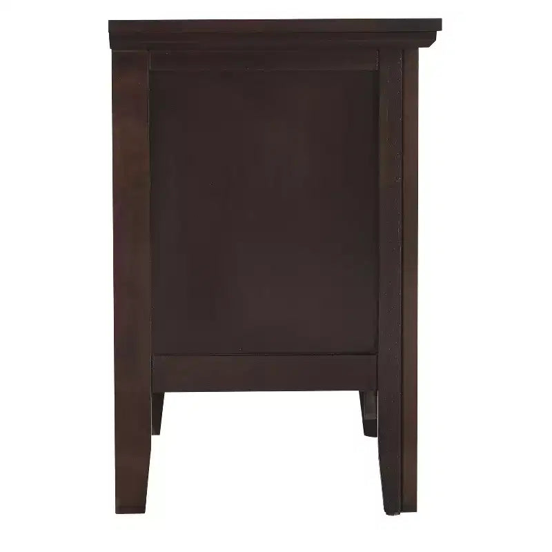 HomeStock Espresso Nightstand 24W x 24D x 16H Two Drawers Transitional Style