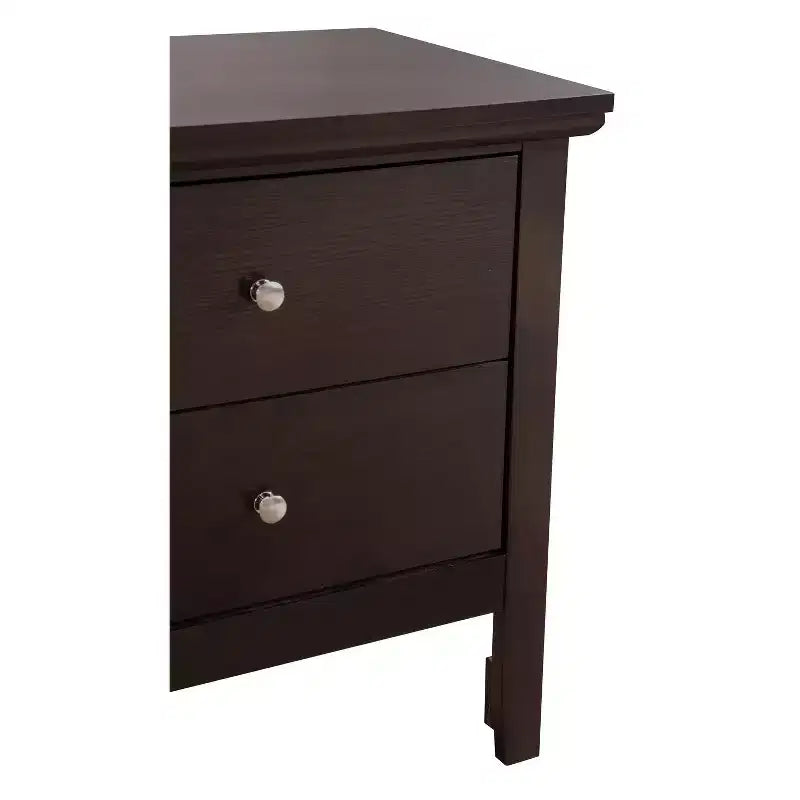 HomeStock Espresso Nightstand 24W x 24D x 16H Two Drawers Transitional Style
