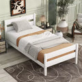 MATEERTY Twin Bed with Headboard White