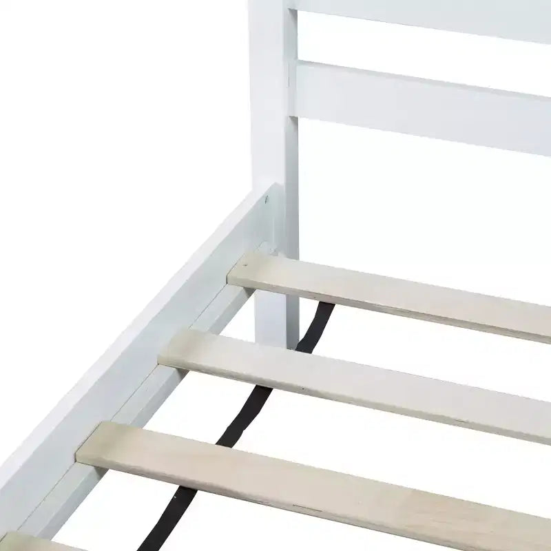 MATEERTY Twin Bed with Headboard White