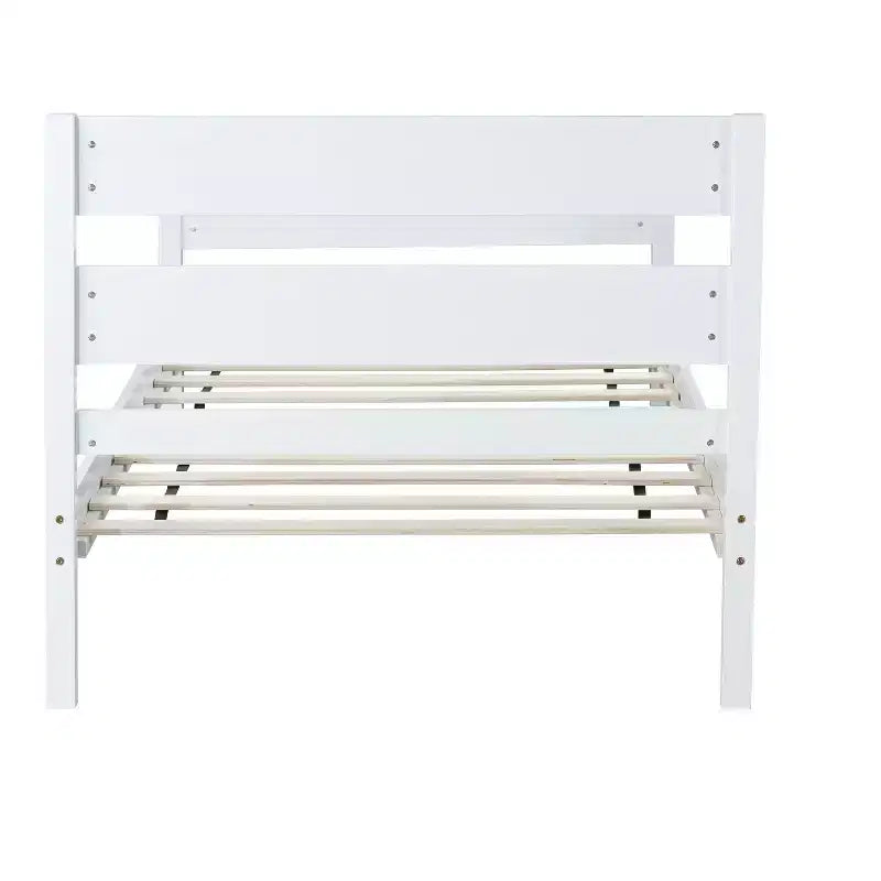 MATEERTY Twin Bed with Headboard White