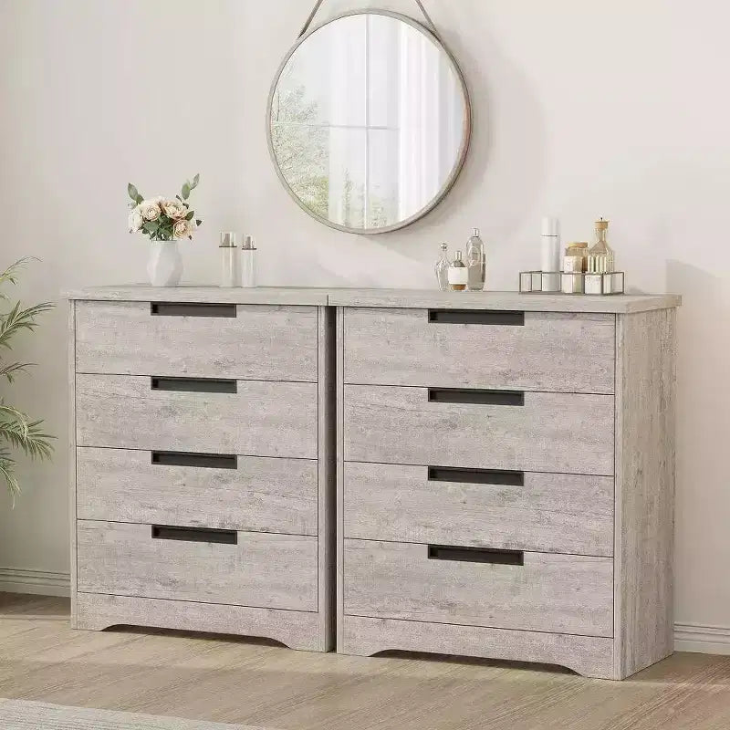Acekool 4-Drawer Dresser - Modern Gray Storage with Sleek Design