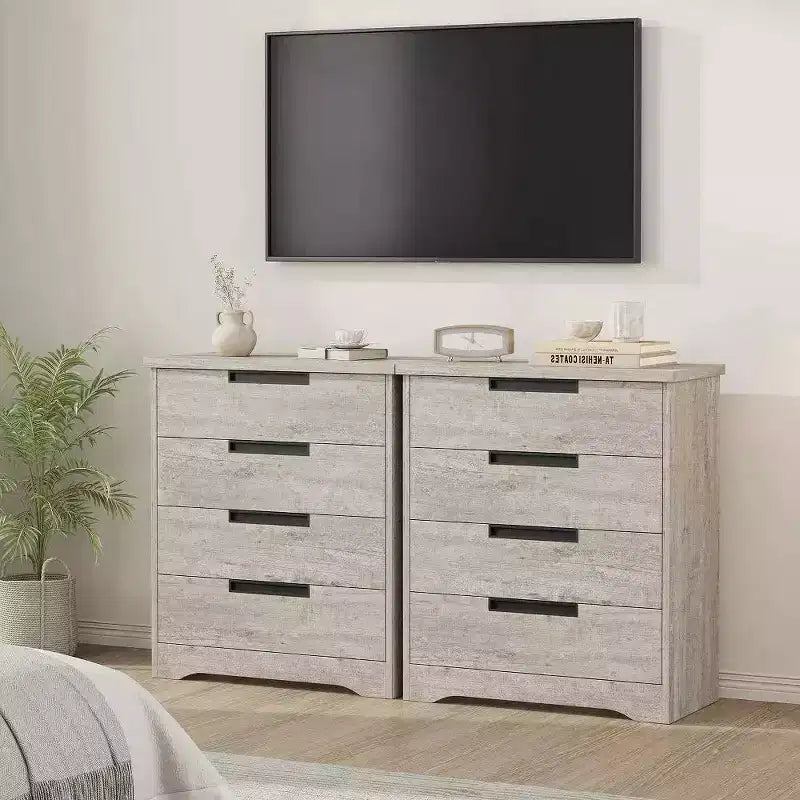 Acekool 4-Drawer Dresser - Modern Gray Storage with Sleek Design