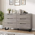 DobleePy 47.2 Ash Grey 6-Drawer Dresser, Freestanding Vertical Storage Cabinet for Bedroom, Closet, Living Room, Entryway
