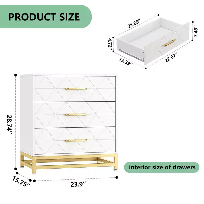 Dresser for Bedroom with 7 Drawers, 51.1 Farmhouse Chest of Drawers Closet with Metal Handle, Wooden Dresser Organizer, for Bedroom, Living Room