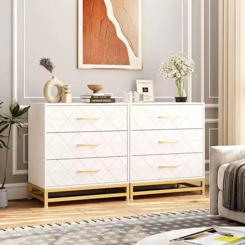 Dresser for Bedroom with 7 Drawers, 51.1 Farmhouse Chest of Drawers Closet with Metal Handle, Wooden Dresser Organizer, for Bedroom, Living Room