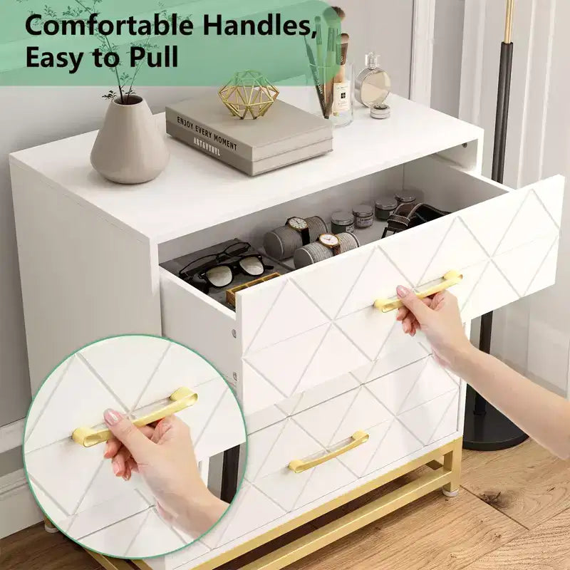 Dresser for Bedroom with 7 Drawers, 51.1 Farmhouse Chest of Drawers Closet with Metal Handle, Wooden Dresser Organizer, for Bedroom, Living Room