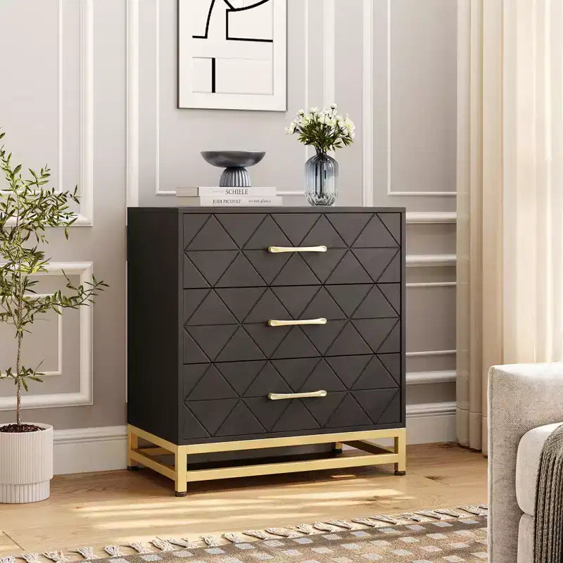 Dresser for Bedroom with 7 Drawers, 51.1 Farmhouse Chest of Drawers Closet with Metal Handle, Wooden Dresser Organizer, for Bedroom, Living Room