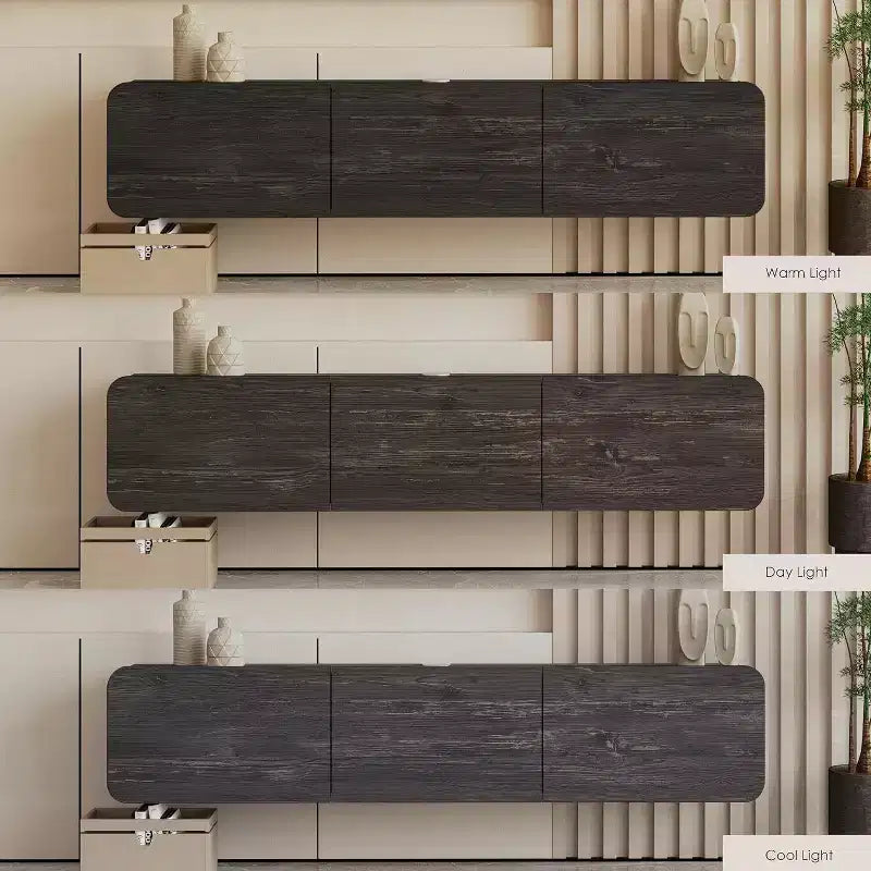 HomeStock Floating Wall TV Stand, Floating Entertainment Center, Floating TV Stand 65 inch for up to 80 inch TV and TV Stand Floating, Black