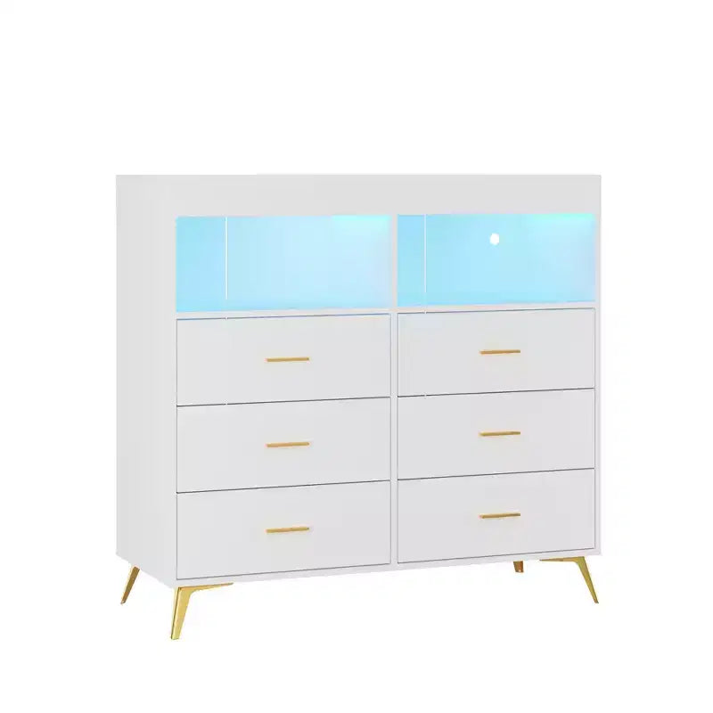 6 Drawer Dresser, Baby Changing Table Dresser, Convertible Nursery Dresser for Infant Essentials, Modern Changing Table Top with Pad Included