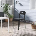 Outdoor Patio Dining Chairs, Stackable Plastic Kitchen Chairs, Steel Legs Support, Waterproof & Stain-Resistant, Easy Assembly for Home, Office