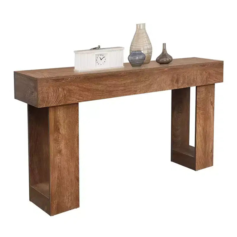 63 Console Table for Entryway, Narrow Sofa Table Behind Couch, Rectangular Entryway Table Foyer Hallway Table, Wooden Console Sofa Table Brown
