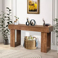 63 Console Table for Entryway, Narrow Sofa Table Behind Couch, Rectangular Entryway Table Foyer Hallway Table, Wooden Console Sofa Table Brown