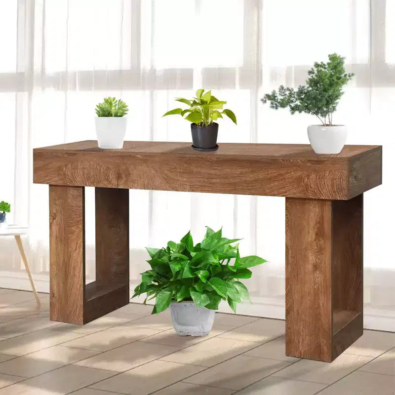 63 Console Table for Entryway, Narrow Sofa Table Behind Couch, Rectangular Entryway Table Foyer Hallway Table, Wooden Console Sofa Table Brown