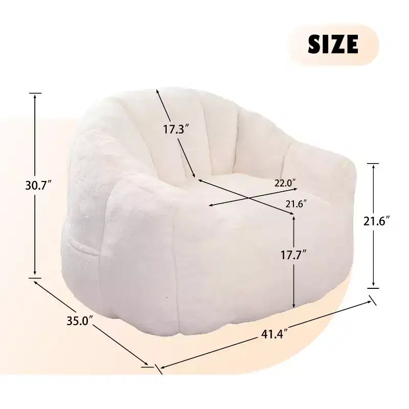 MAYEERTY Bean Bag Sofa Chair with Armrests High Density Foam Lazy Comfortable for Adults Living Room Bedroom Reading Nook