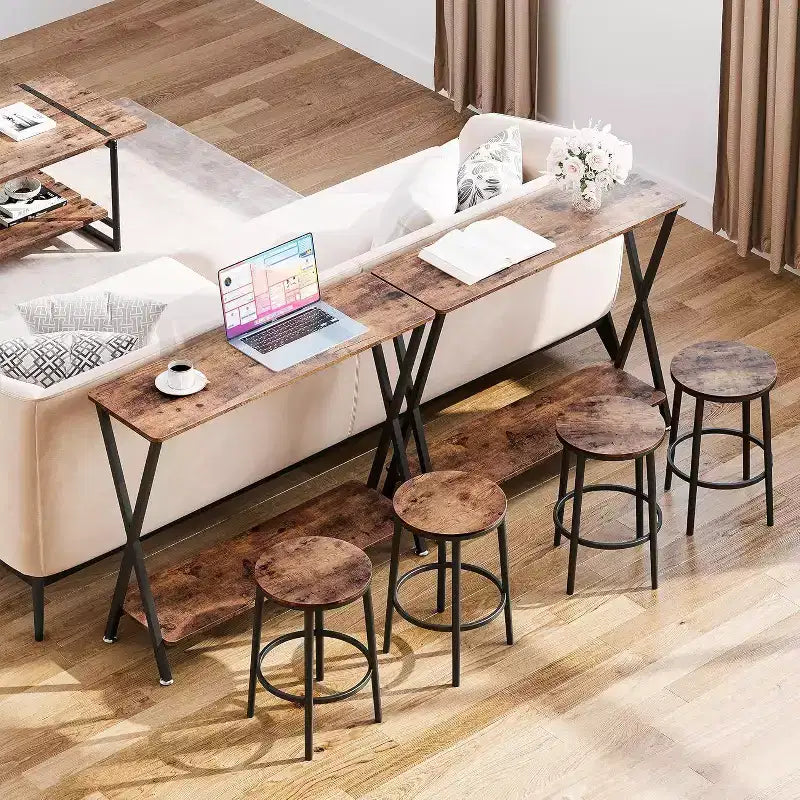 Long Narrow Console Table, Entryway Table with Storage Shelf, Behind Couch or Hallway, Farmhouse & Industrial