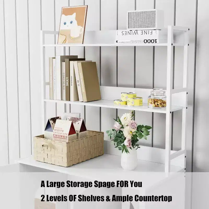 Large Litter Box Enclosure with Shelves and Doors, 52'' Decorative Storage Cabinets with Scratch Pad