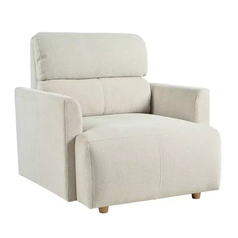 ModernLuxe Upholstered Chaise Lounge with Storage Ottoman, Wide Accent Chair Armchair Lazy Single Sofa Reading Couch Chair, Gray/Beige