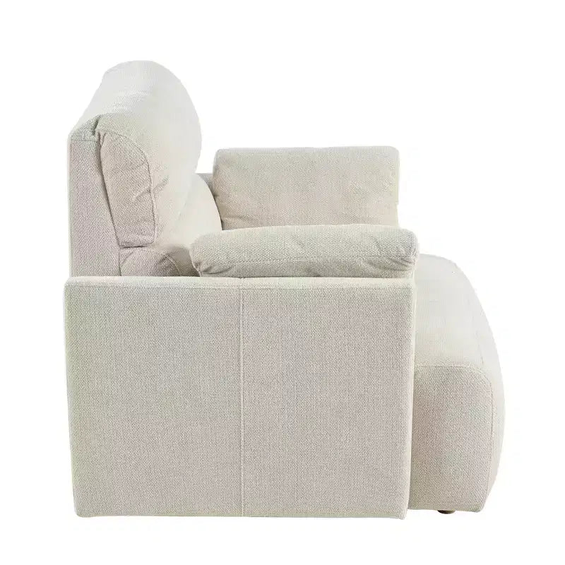 ModernLuxe Upholstered Chaise Lounge with Storage Ottoman, Wide Accent Chair Armchair Lazy Single Sofa Reading Couch Chair, Gray/Beige