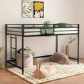GDFStudio Dominic Metal Twin Bunk Bed with Ladder and Guardrails