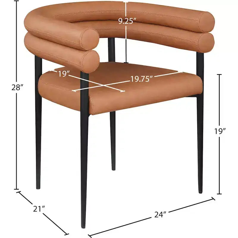 Meridian Furniture,Lavina Vegan Leather Dining Chair, Set of 2