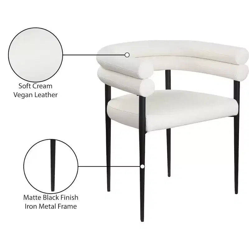Meridian Furniture,Lavina Vegan Leather Dining Chair, Set of 2