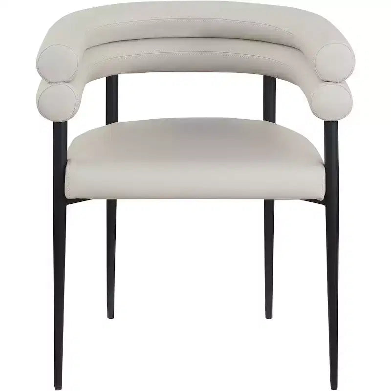 Meridian Furniture,Lavina Vegan Leather Dining Chair, Set of 2