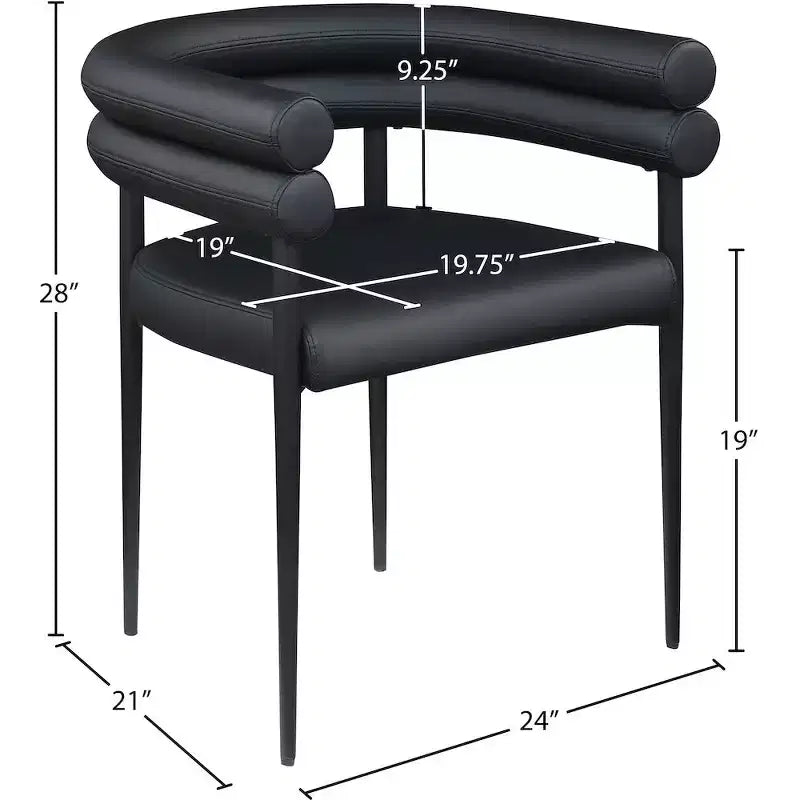 Meridian Furniture,Lavina Vegan Leather Dining Chair, Set of 2