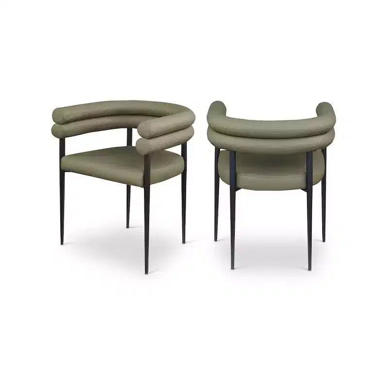 Meridian Furniture,Lavina Vegan Leather Dining Chair, Set of 2