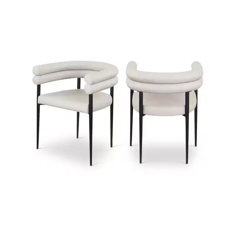 Meridian Furniture,Lavina Vegan Leather Dining Chair, Set of 2