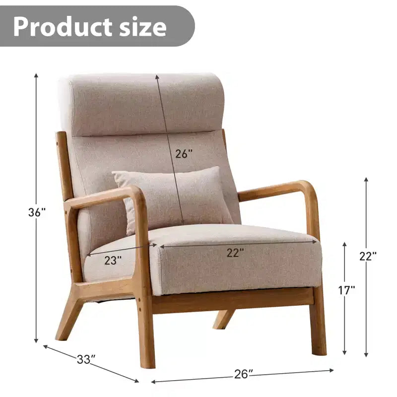 Bestier Mid-Century Accent Chair Set of 2 with Wood Frame, PU Leather Living Room Chair with Pillow & Waist Cushion, Reading Armchair for Bedroom