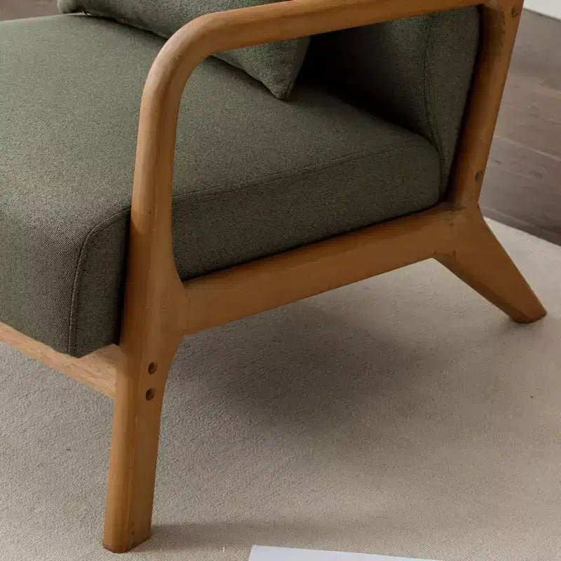 Bestier Mid-Century Accent Chair Set of 2 with Wood Frame, PU Leather Living Room Chair with Pillow & Waist Cushion, Reading Armchair for Bedroom