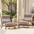 Bestier Mid-Century Accent Chair Set of 2 with Wood Frame, PU Leather Living Room Chair with Pillow & Waist Cushion, Reading Armchair for Bedroom
