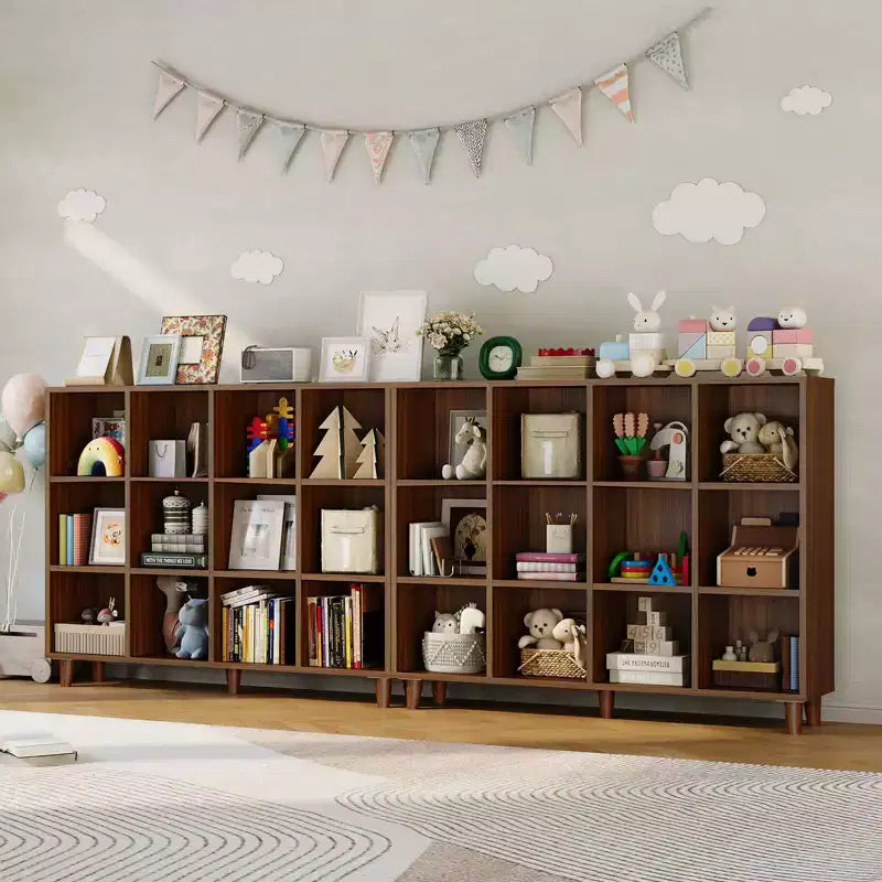 Cube Bookcase, 3-Tier Open Bookshelf with Wood Finish, Modern Storage Organizer for Home Office Living Room Bedroom