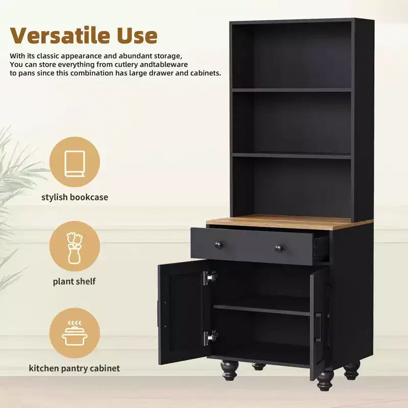 MAYEERTY White Farmhouse TV Stand, Gourd Leg Media Console with Tempered Glass Doors for 70 TVs
