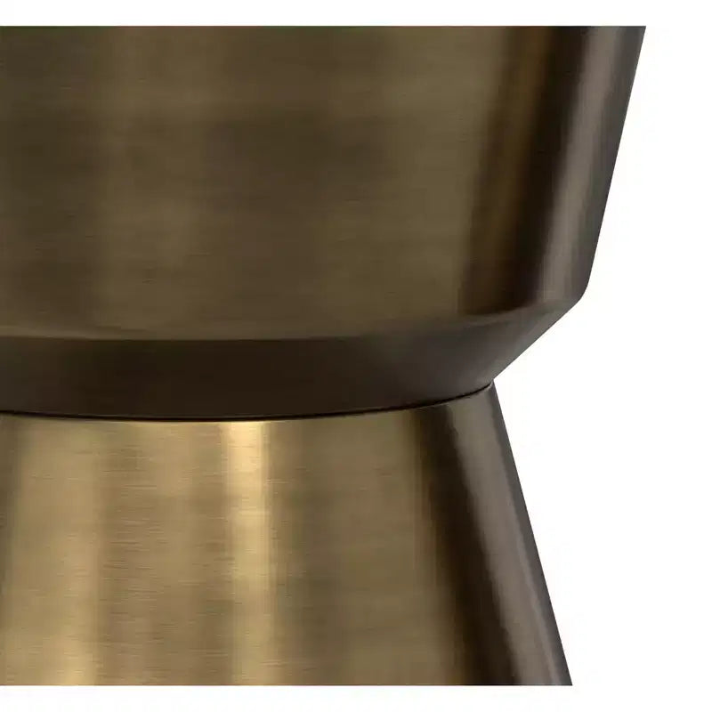 Solana 16 inch Wide Modern Metal Side Table in Antique Brass Iron, Assembled