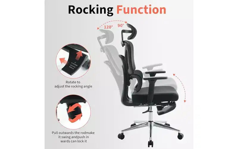 Ergonomic Office Chair - Adjustable Headrest, Lumbar Support & 3D Armrests, Wide Seat Computer Desk Chair for Bedroom, Study & Gaming